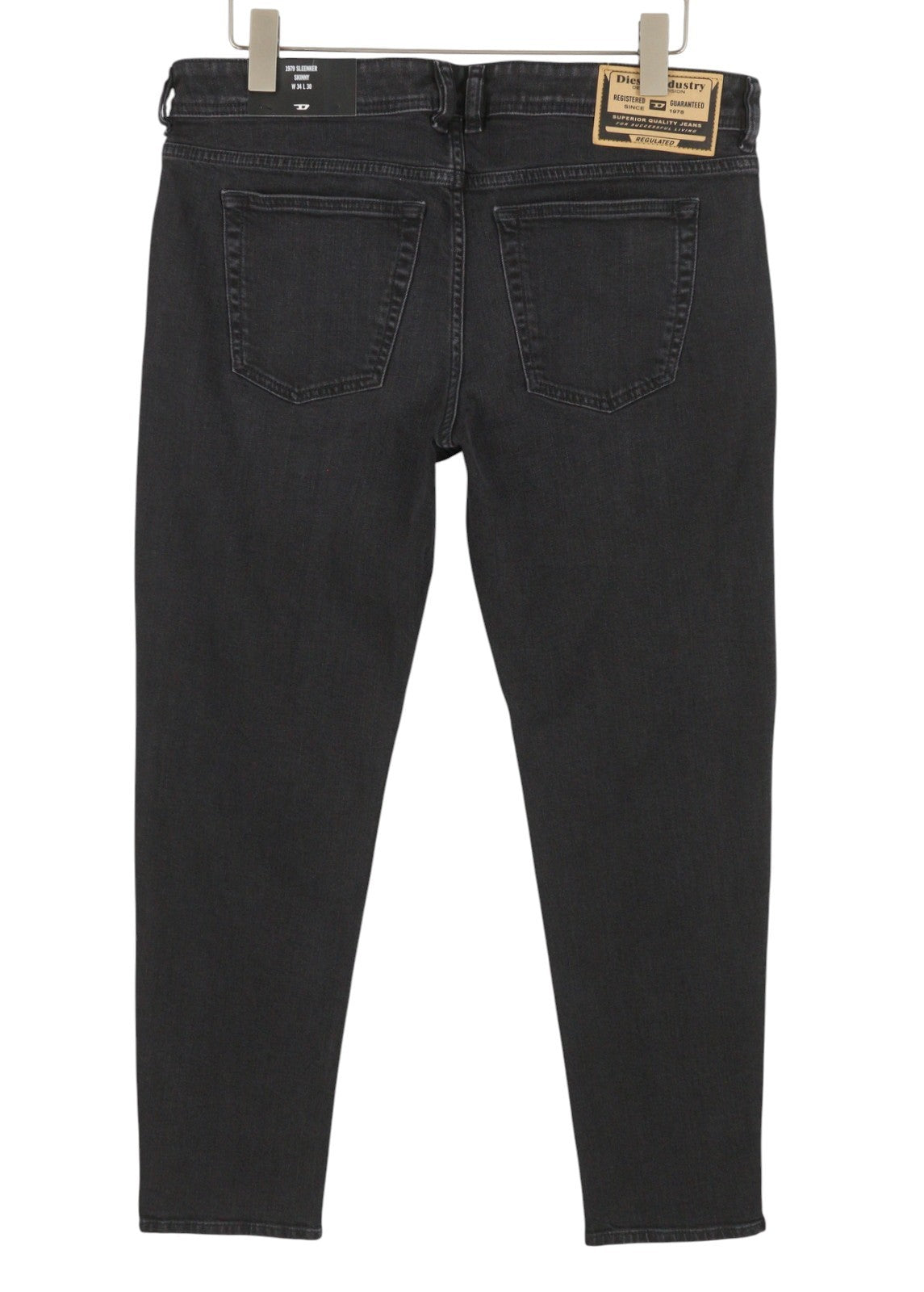 Diesel Sleenker-r R16g9 Men Jeansblack Whiskers Faded Skinny Rrp150