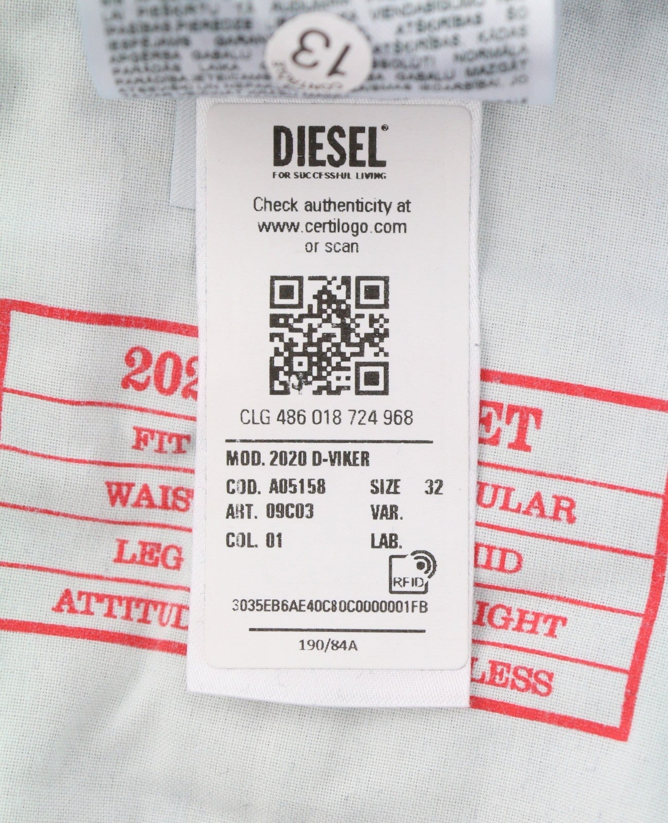 Diesel 2020 D-viker 09c03 Men Jeansblue Faded Regular Straight Rrp160