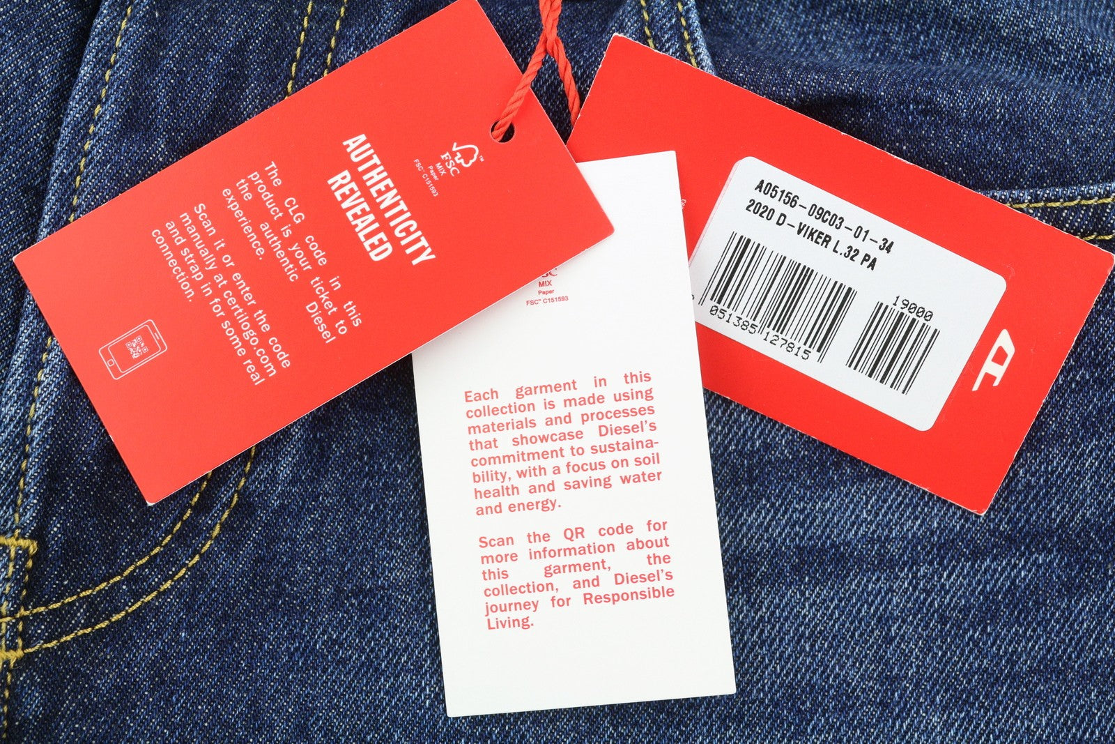Diesel 2020 D-viker 09c03 Men Jeansblue Faded Regular Straight Rrp160