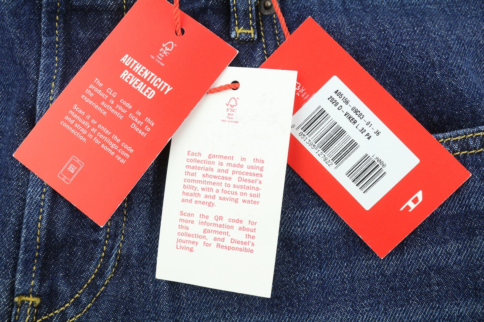 Diesel 2020 D-viker 09c03 Men Jeansblue Faded Regular Straight Rrp160