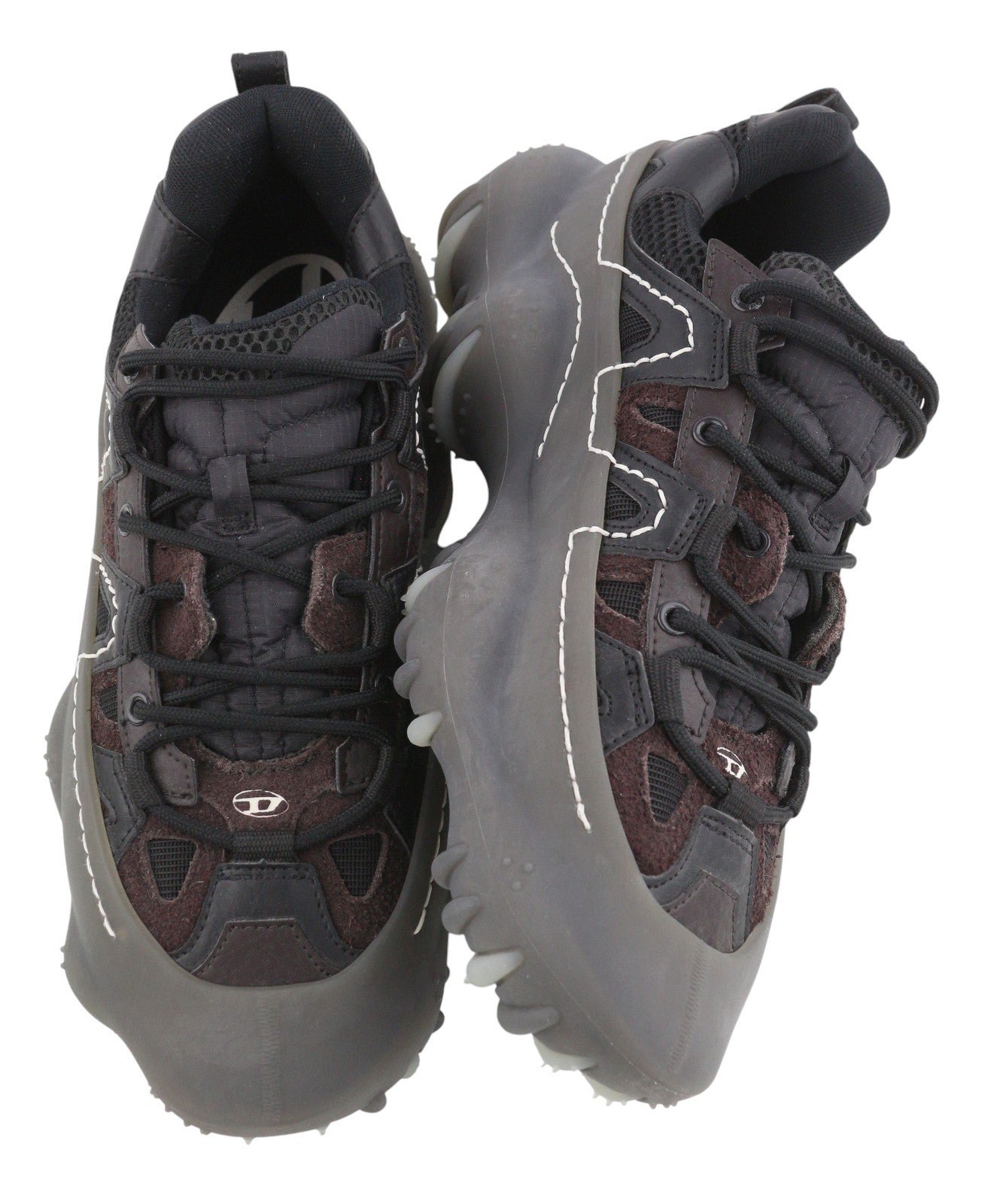 Diesel S-prototype P1 Men Sneakers Eu43 Black Low Top Lace Up Rrp350