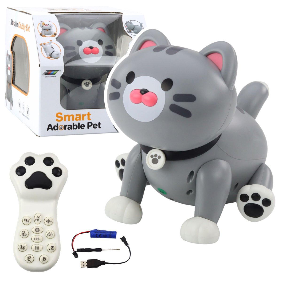 Interaktywny Robot Kitten Zdalnie sterowany Rc Pilot Szary