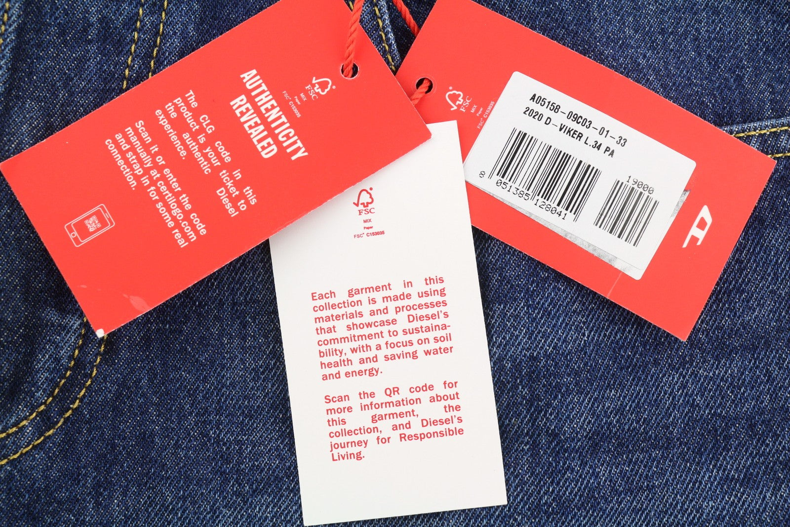 Diesel 2020 D-viker 09c03 Men Jeansblue Faded Regular Straight Rrp160