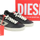Diesel S-leroji Low Men Sneakers Eu45 Black Leather Low Top Lace Up Rrp225