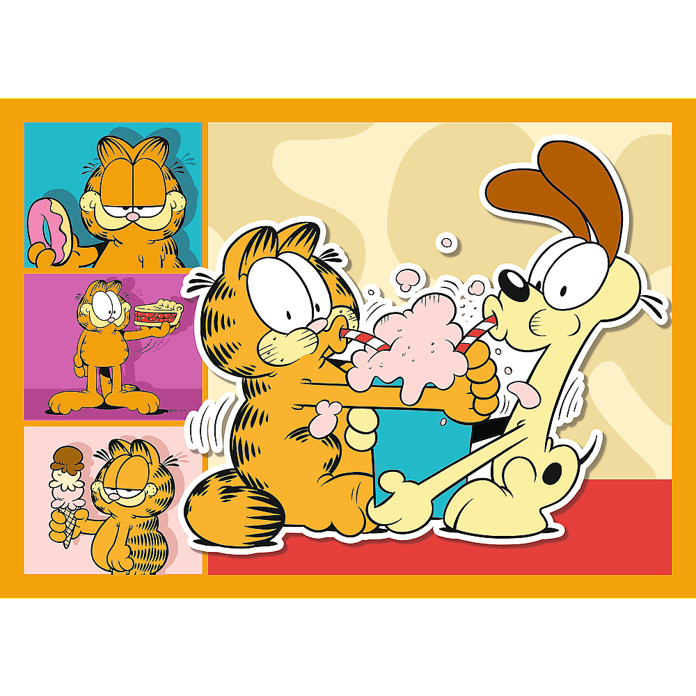 Pussel 4-i-1 – Garfield Loves Lasagne – Trefl 34673