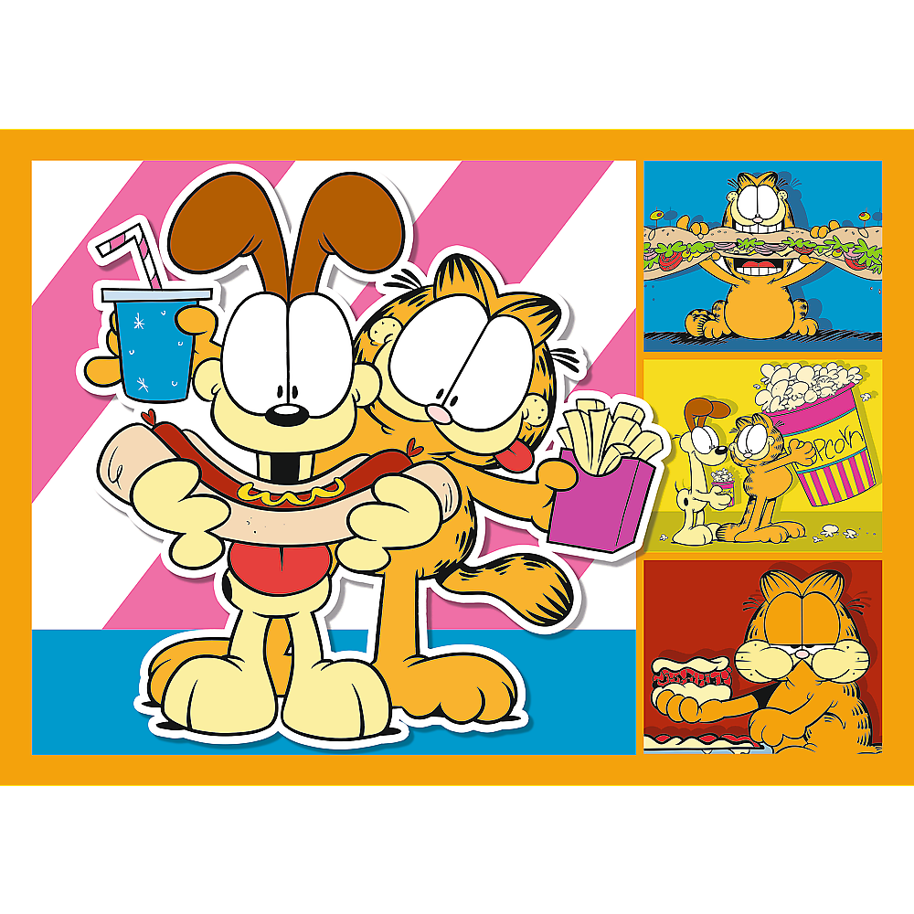 Pussel 4-i-1 – Garfield Loves Lasagne – Trefl 34673