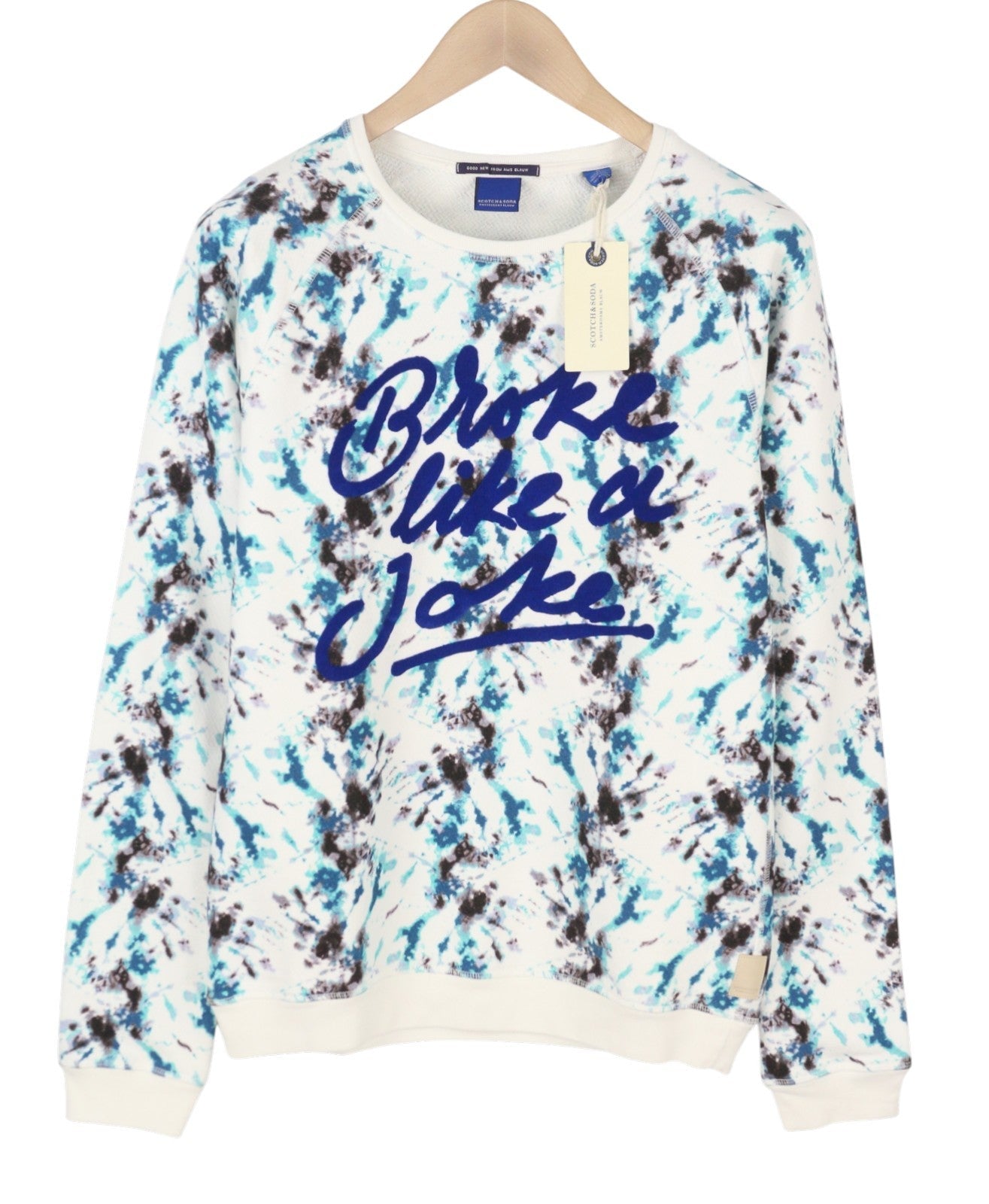 Scotch & Soda Sweat-shirt blanc à motif ras du cou pour homme
