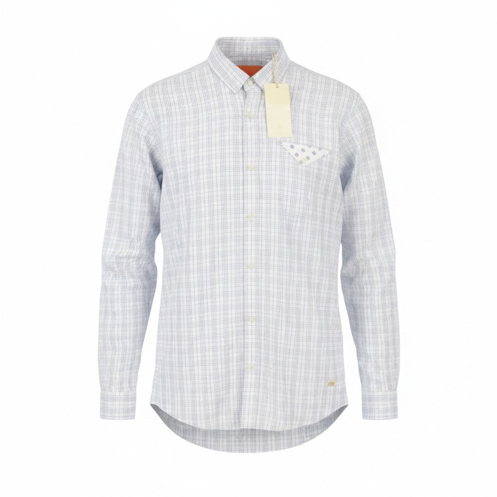 Scotch & Soda Mænd Shirtwhite Plaid Bomuld Button-up Patch Pocket Spread