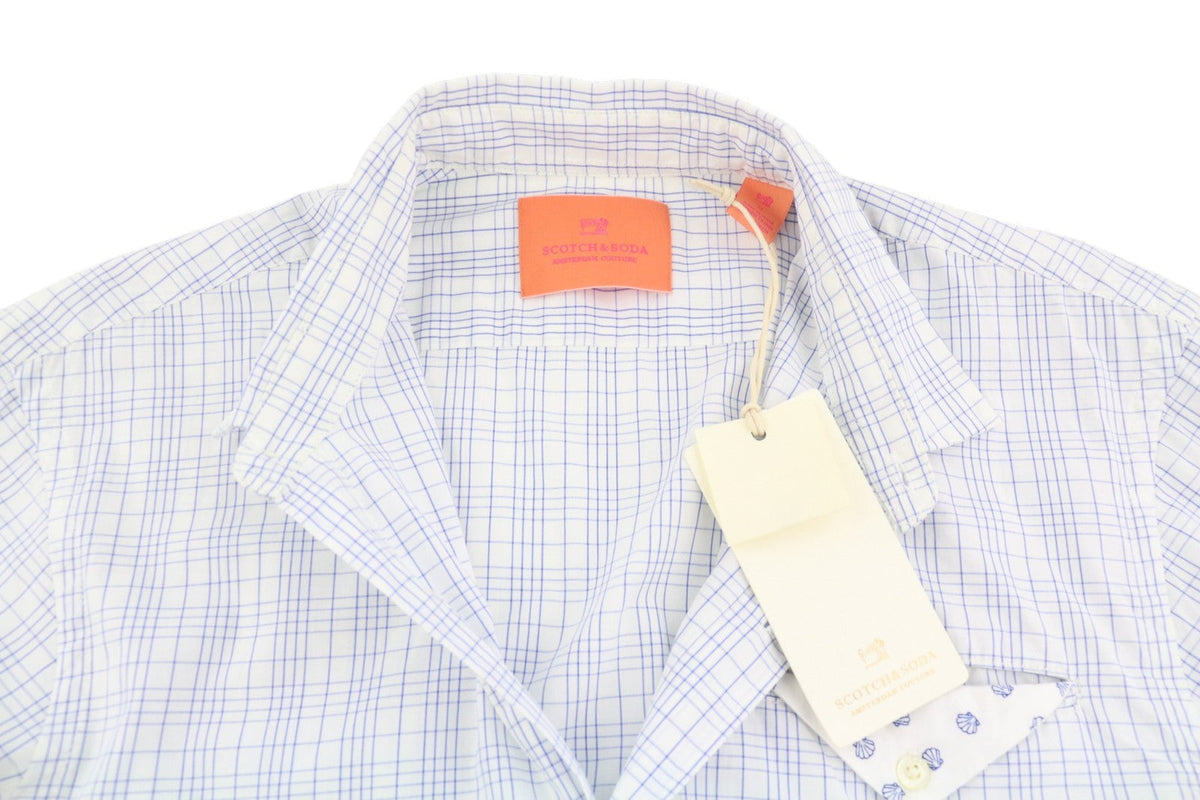 Scotch & Soda Mænd Shirtwhite Plaid Bomuld Button-up Patch Pocket Spread