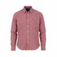 Scotch & Soda Chemise décontractée à carreaux rouges pour hommes, boutonnée, col écarté