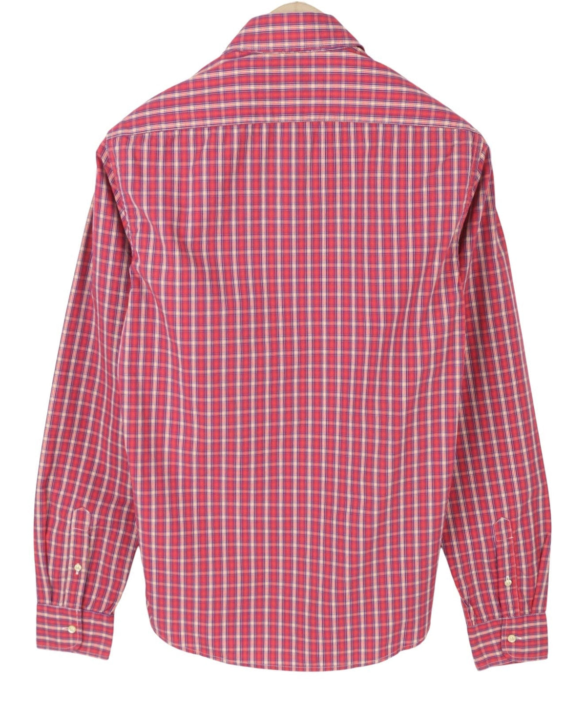 Scotch & Soda Chemise décontractée à carreaux rouges pour hommes, boutonnée, col écarté