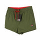 Diesel Bmbx-mike-patch Men Swimwearkhaki Green Mesh Inside Drawstring Waist