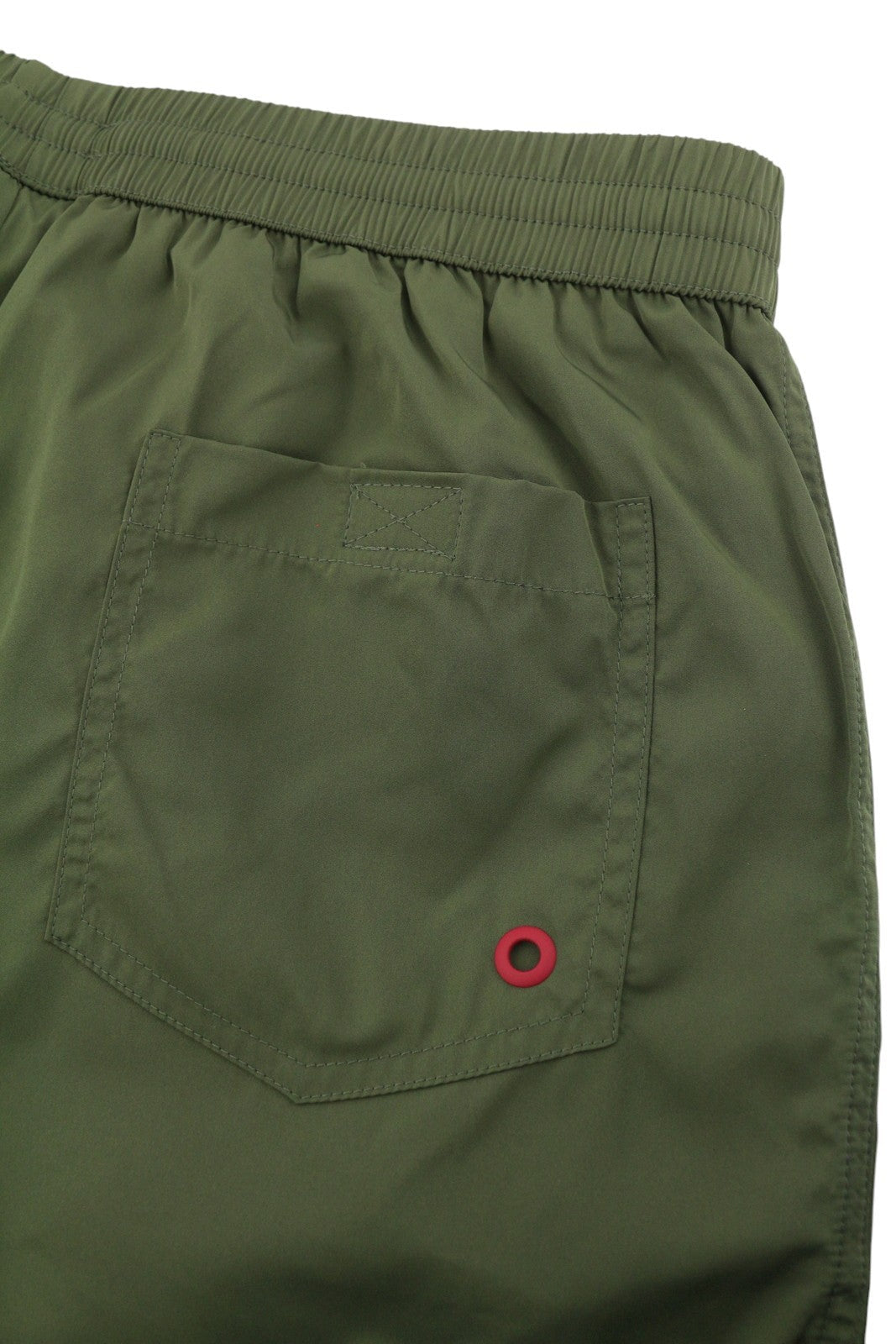 Diesel Bmbx-mike-patch Men Swimwearkhaki Green Mesh Inside Drawstring Waist