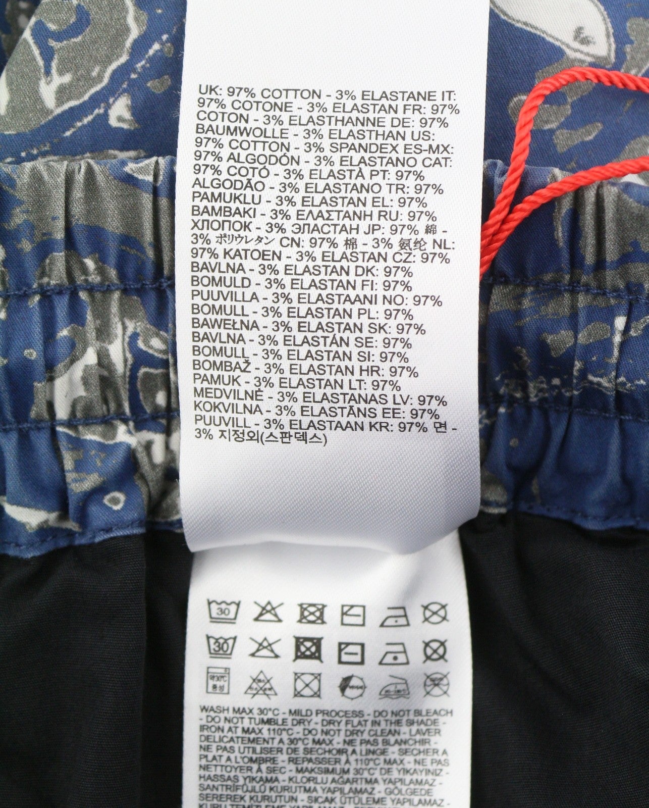 Diesel P-opwik-c Men Shortsblue All-over Graphic Print Straight Rrp195