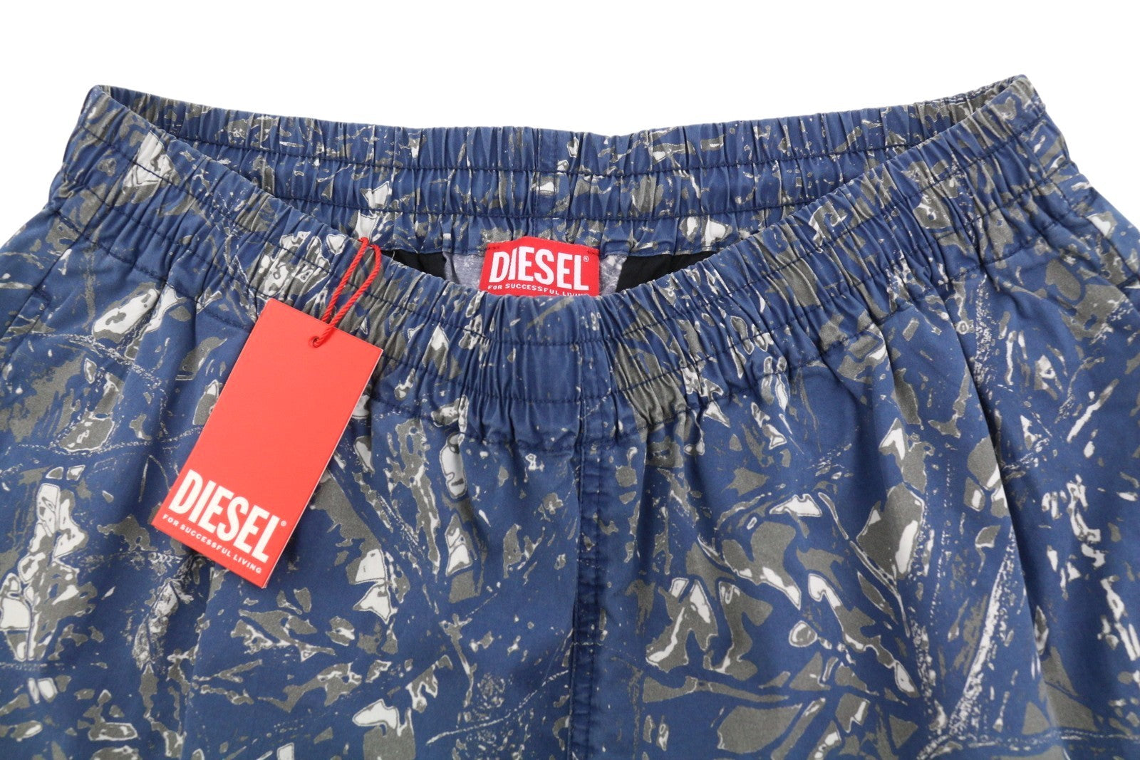 Diesel P-opwik-c Men Shortsblue All-over Graphic Print Straight Rrp195