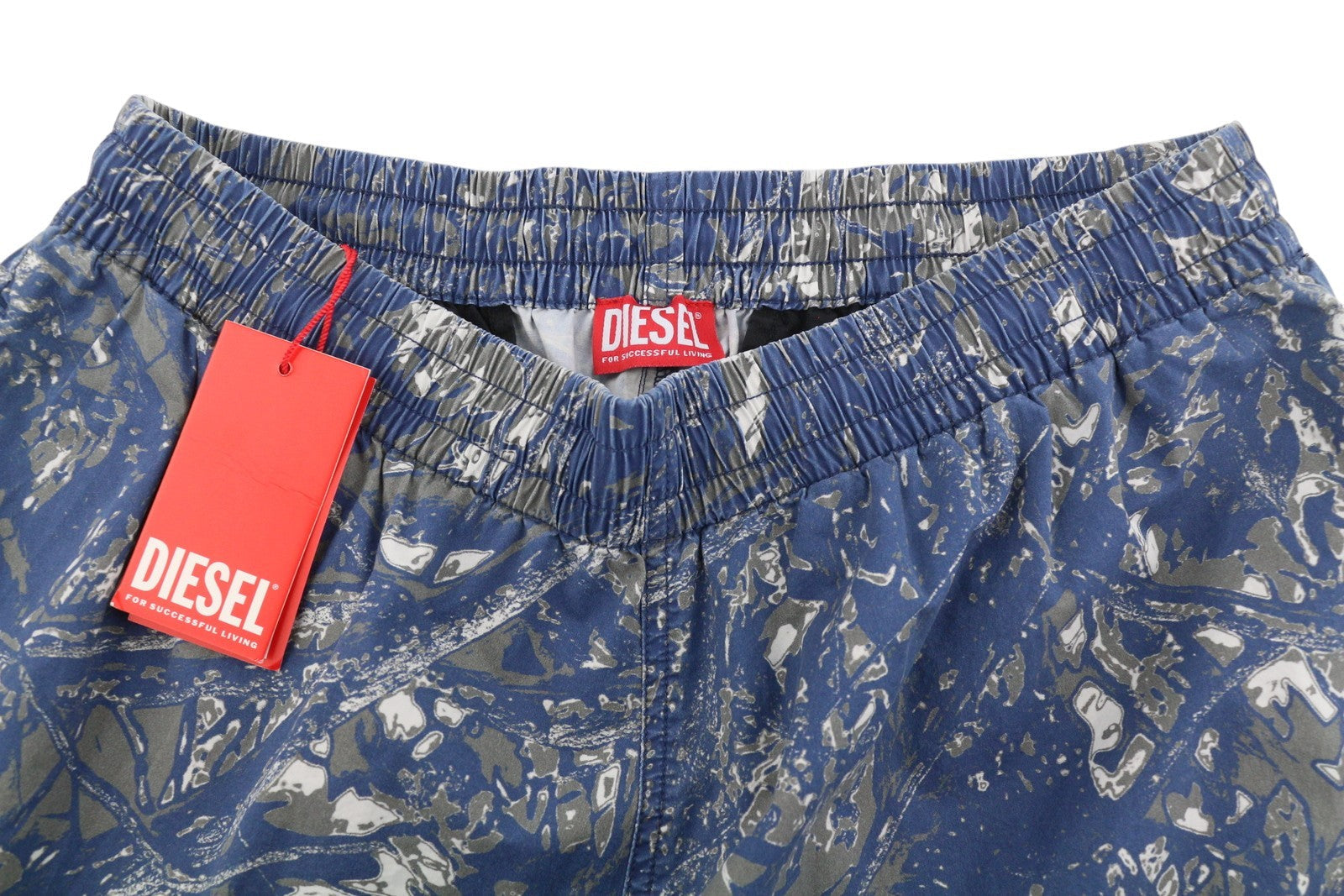 Diesel P-opwik-c Men Shortsblue All-over Graphic Print Straight Rrp195