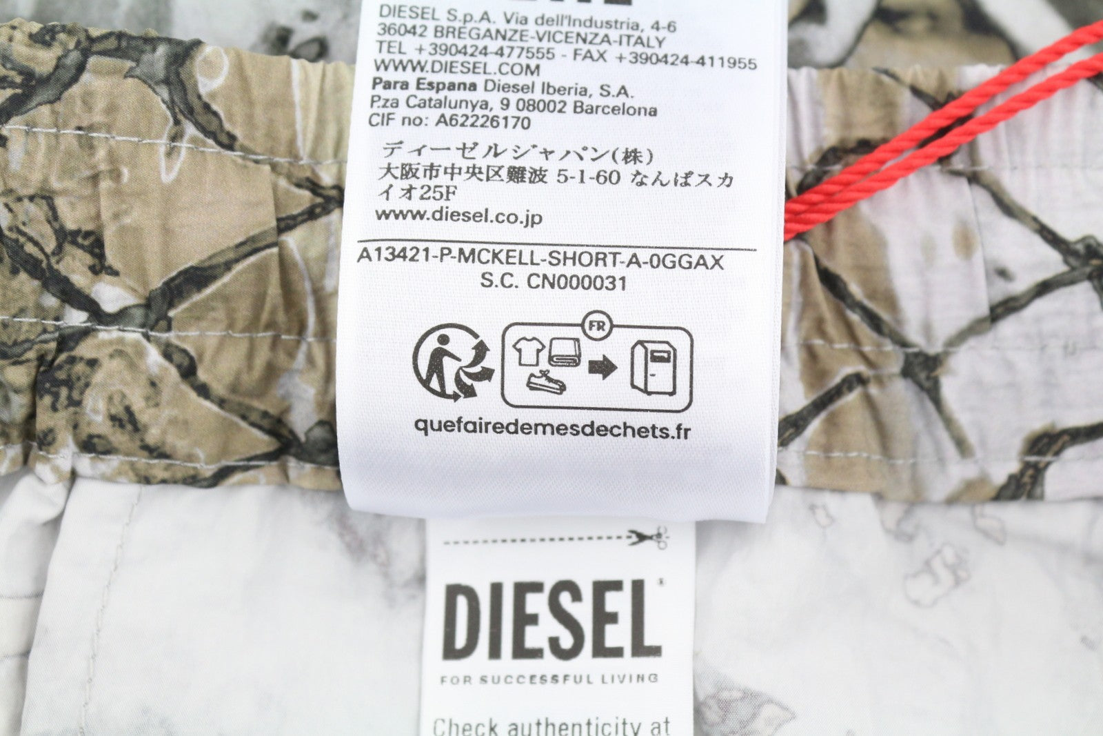Diesel P-mckell-short-a Men Shorts 52all-over Graphic Print Straight Rrp225