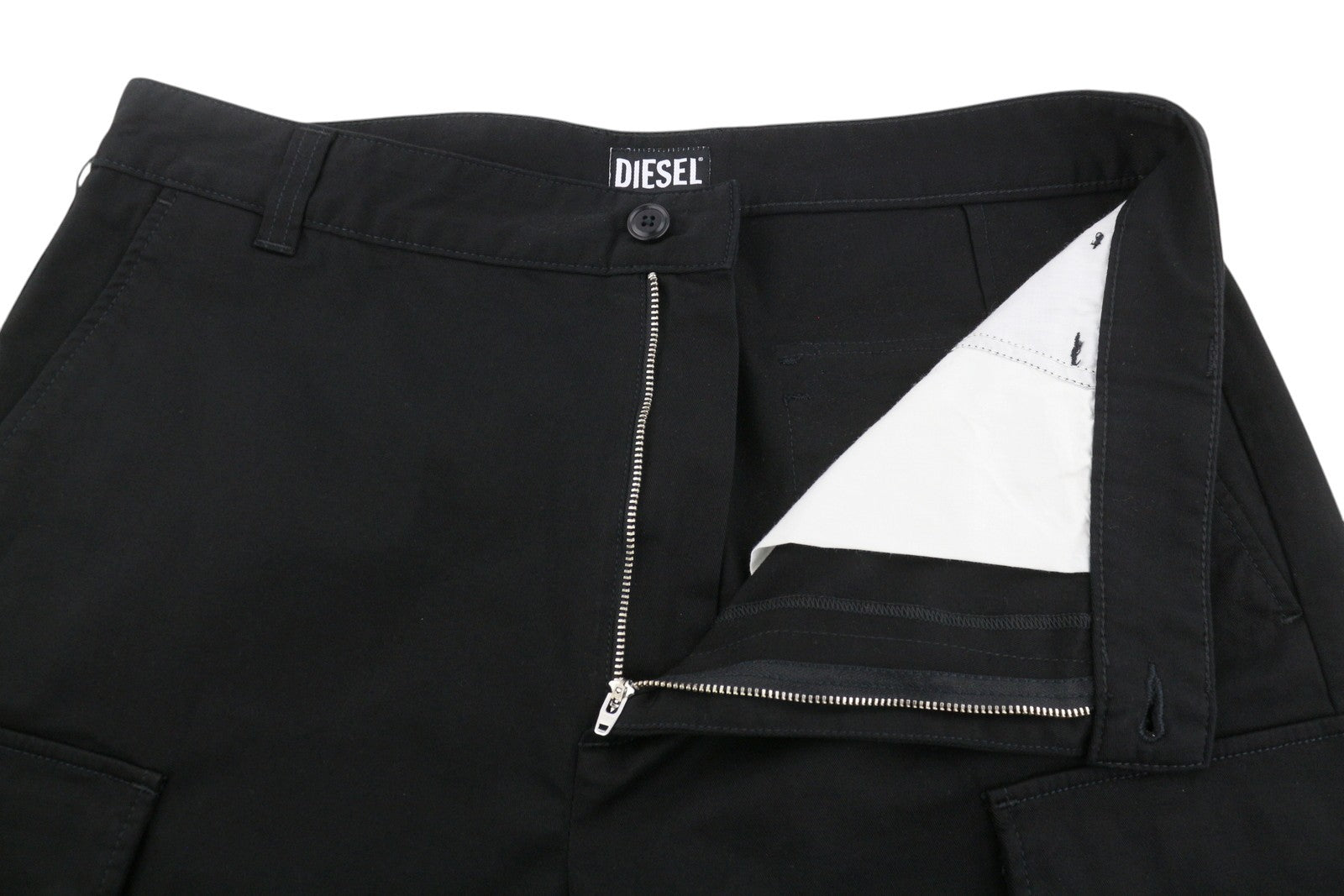 Diesel P-argy-short-out Men Shorts 52black Zip Fly Cargo Rrp175