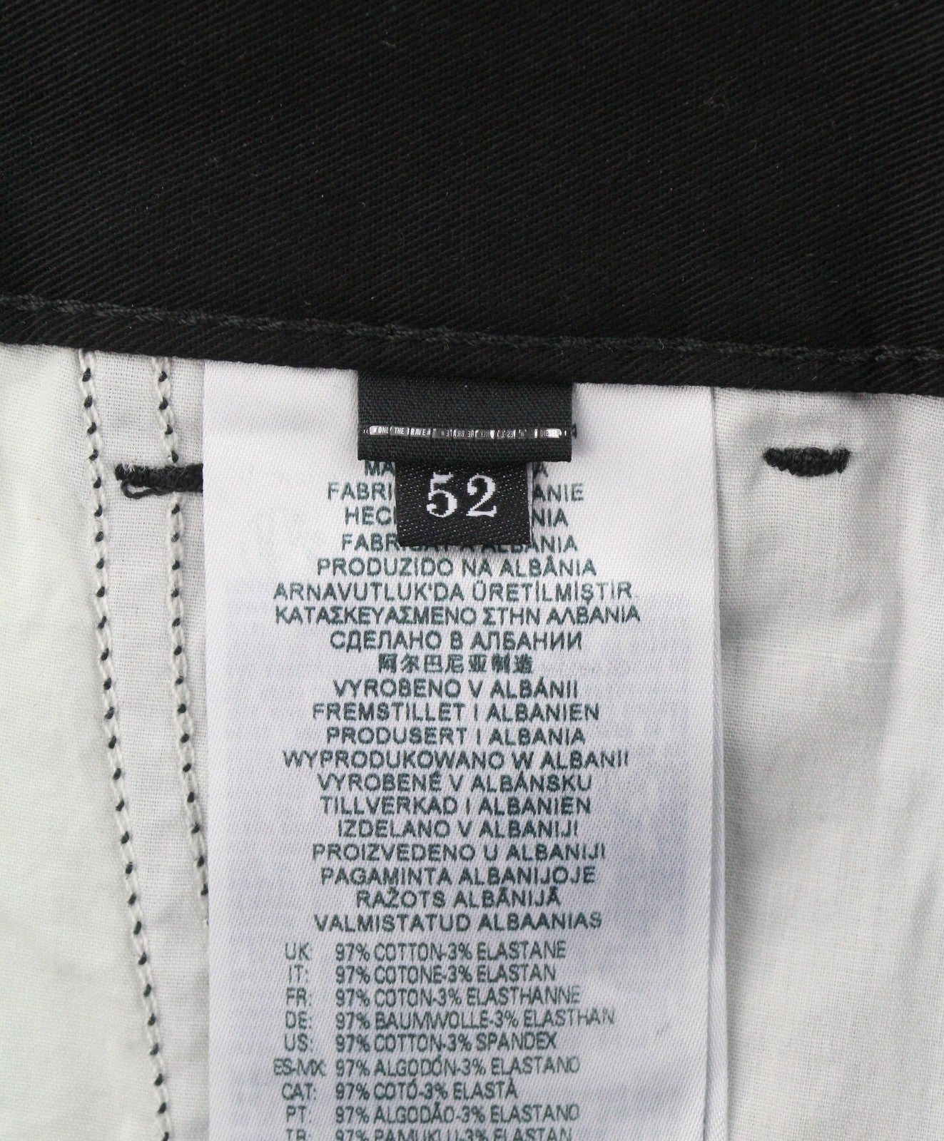 Diesel P-argy-short-out Men Shorts 52black Zip Fly Cargo Rrp175