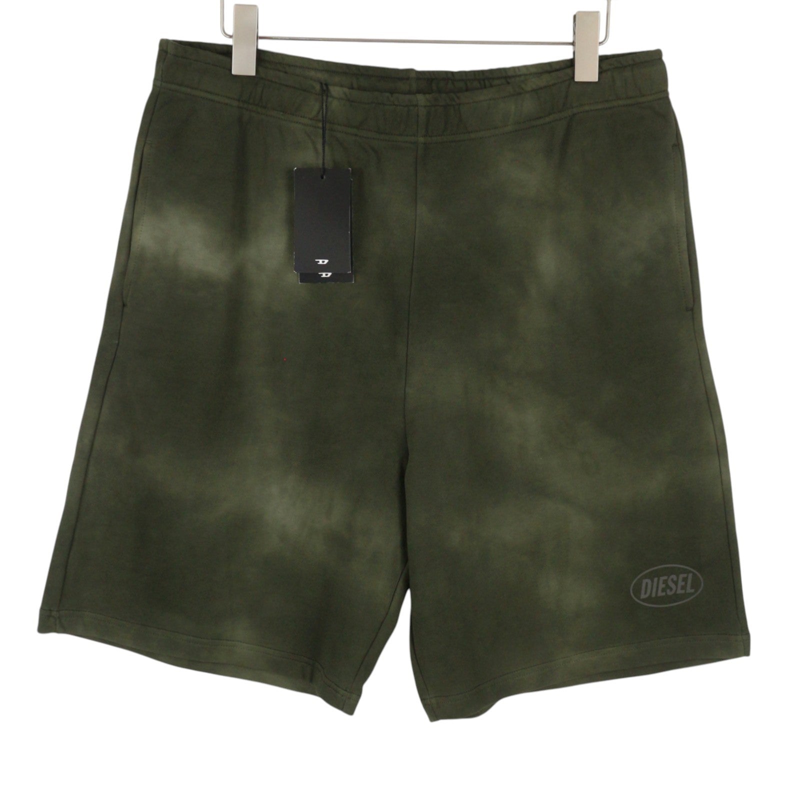 Diesel P-marky-sho-g2 Men Shortsgreen Faded Elastic Waistband Rrp125