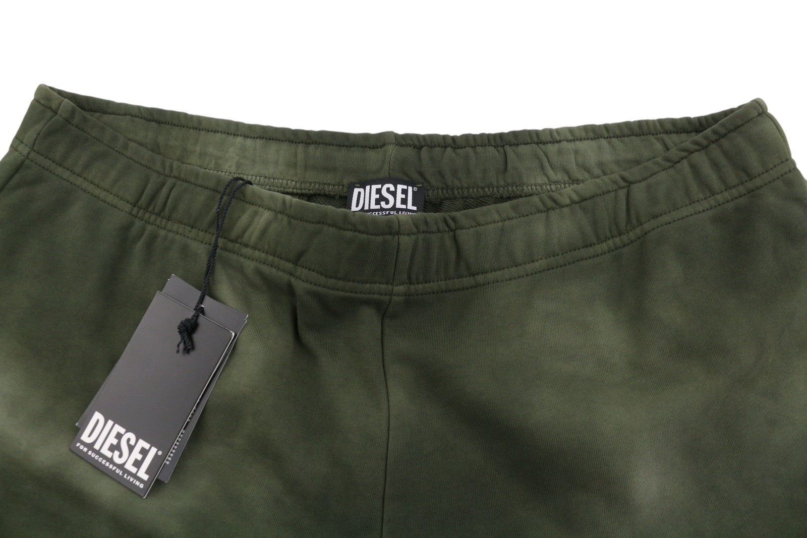 Diesel P-marky-sho-g2 Men Shortsgreen Faded Elastic Waistband Rrp125