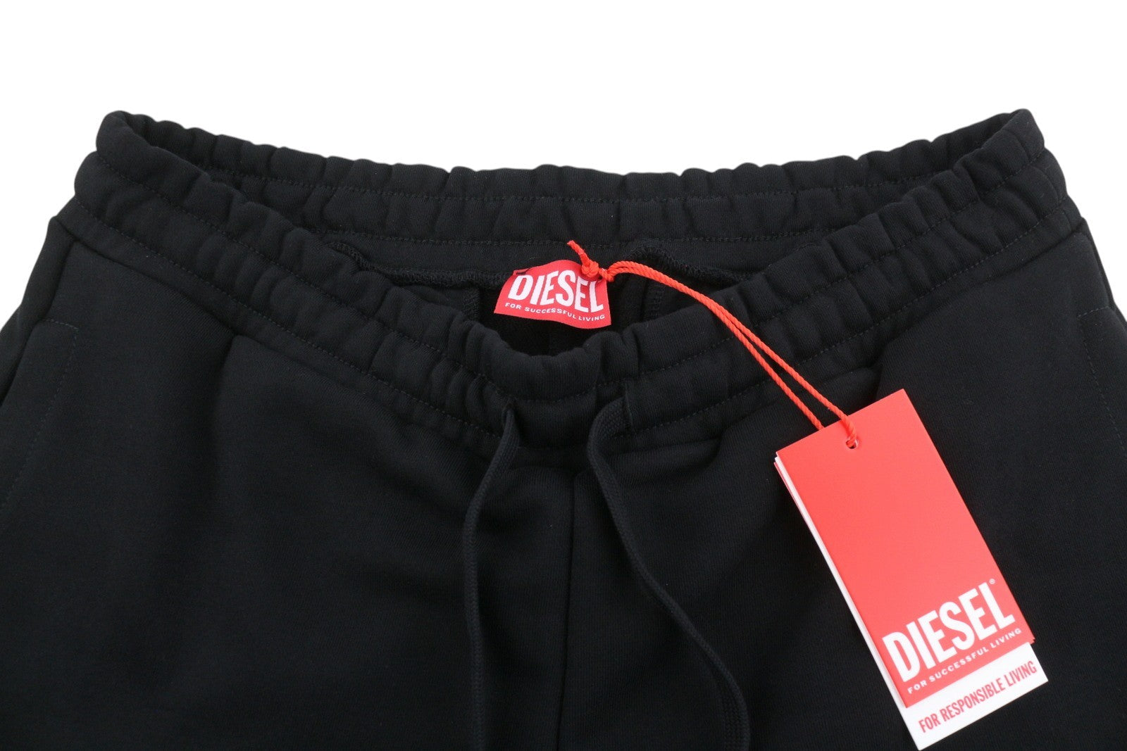 Diesel P-crown-doval-pj Men Shorts 2xl Black Loose Fit Elastic Waistband Rrp125