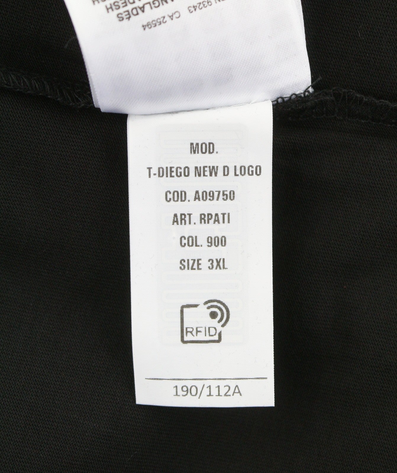 Diesel T-diego New D Logo Men T-shirtblack Crew Neck Pull On Short Sleeve