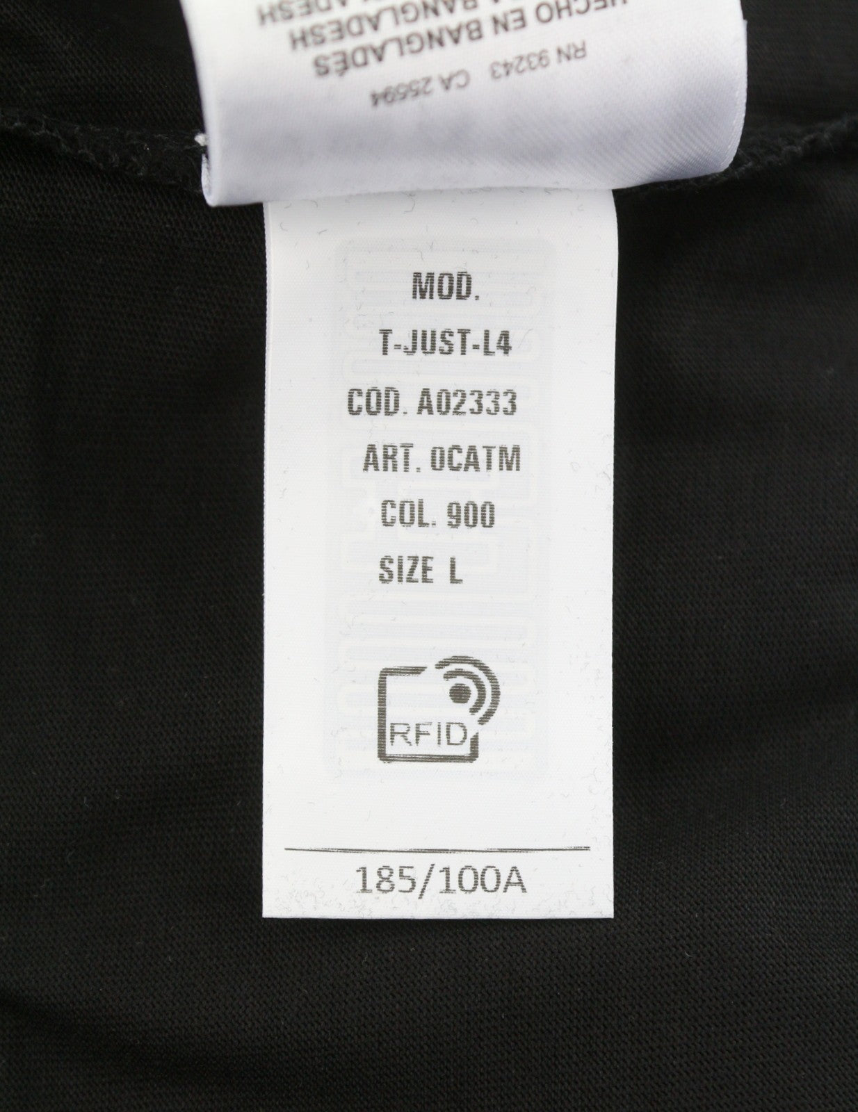 Diesel T-just-l4 Men T-shirtblack Crew Neck Cotton Pull On Short Sleeve