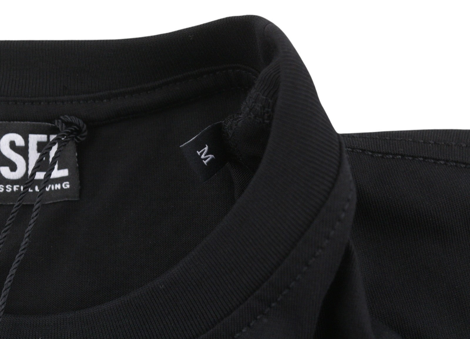 Diesel T-just-l4 Men T-shirtblack Crew Neck Cotton Pull On Short Sleeve