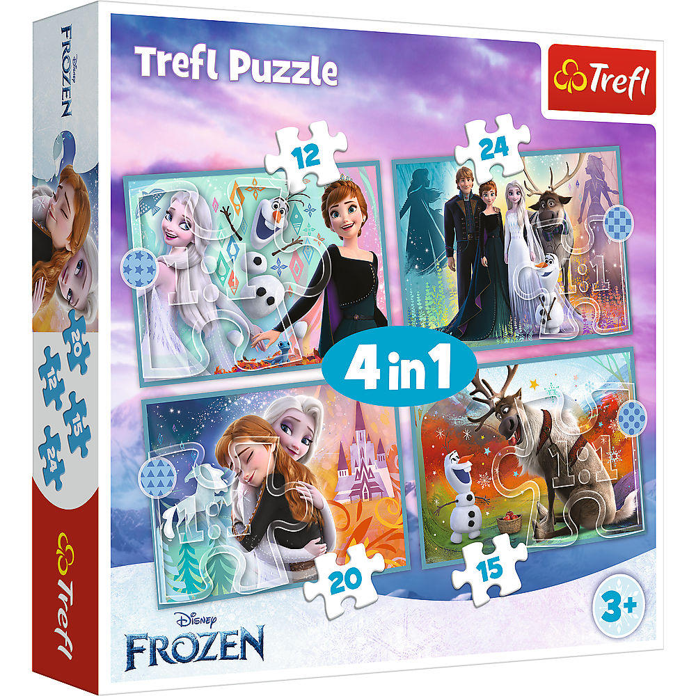 Puzzle - 4in1 (12 15 20 24) - The Amazing World Of Frozen - Trefl 34381