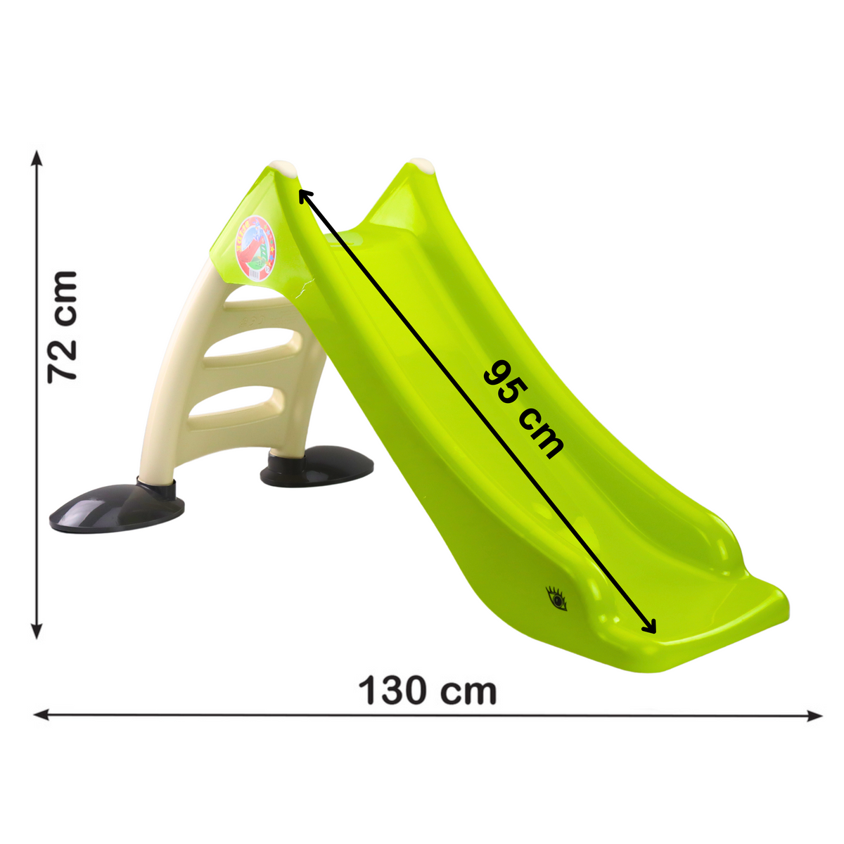 Toboggan de jardin pour enfants, échelle 3 marches Lime 130cm 424
