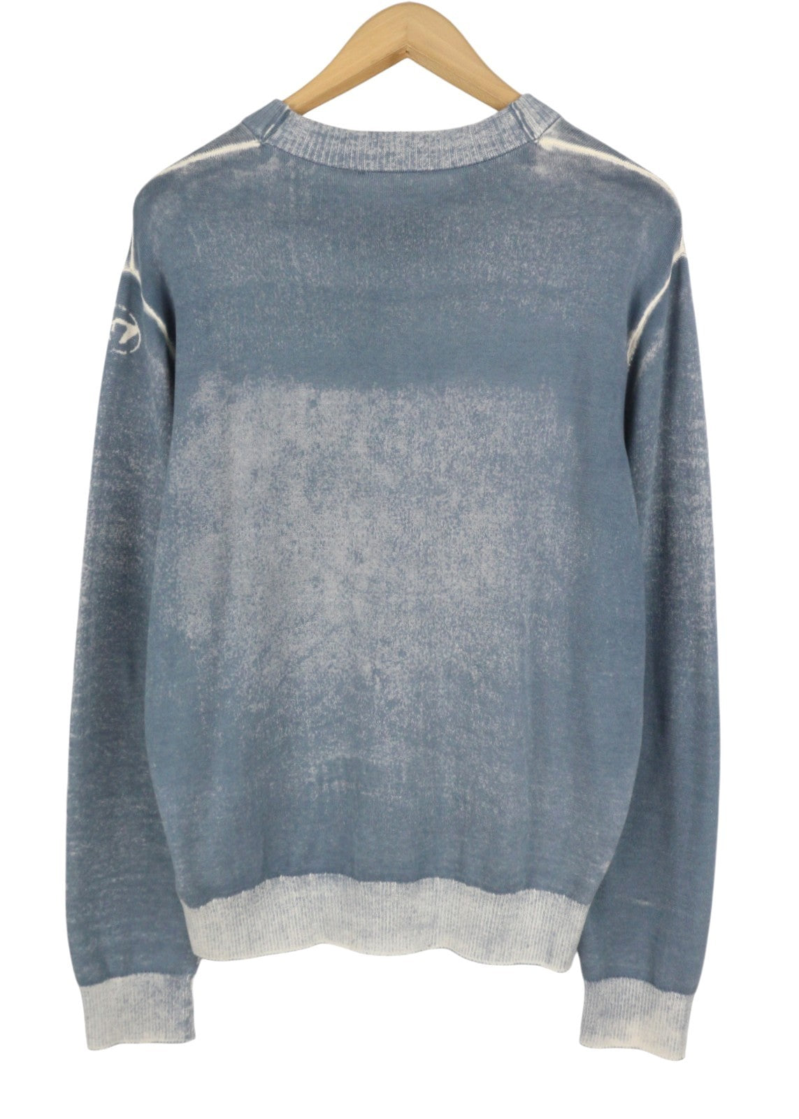 Diesel K-larence-b Men Jumperblue Faded Cotton Knit Pull On Rrp225