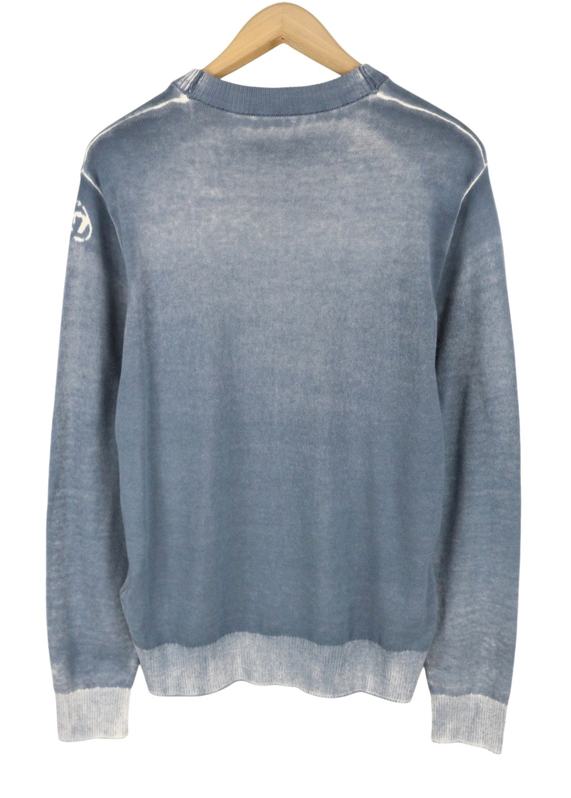 Diesel K-larence-b Men Jumperblue Faded Cotton Knit Pull On Rrp225