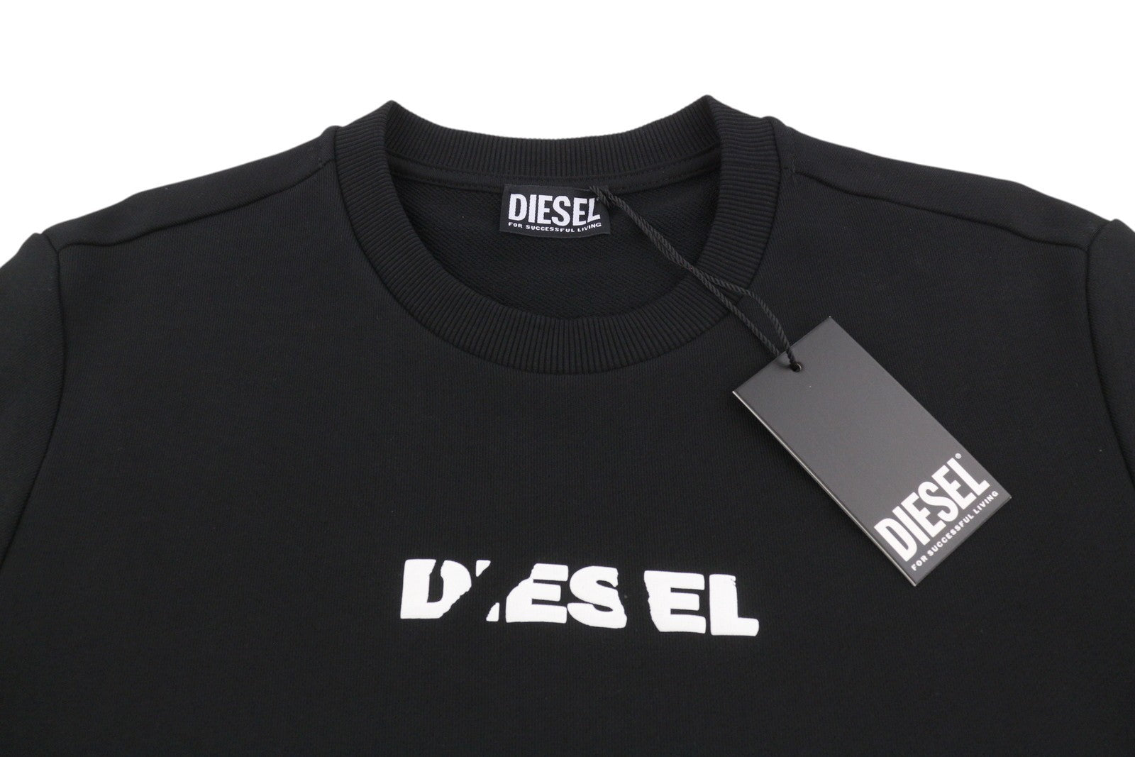 Diesel S-gir 250238 Off Men Sweatshirt 2xl Black Crew Neck Pull On Rrp125