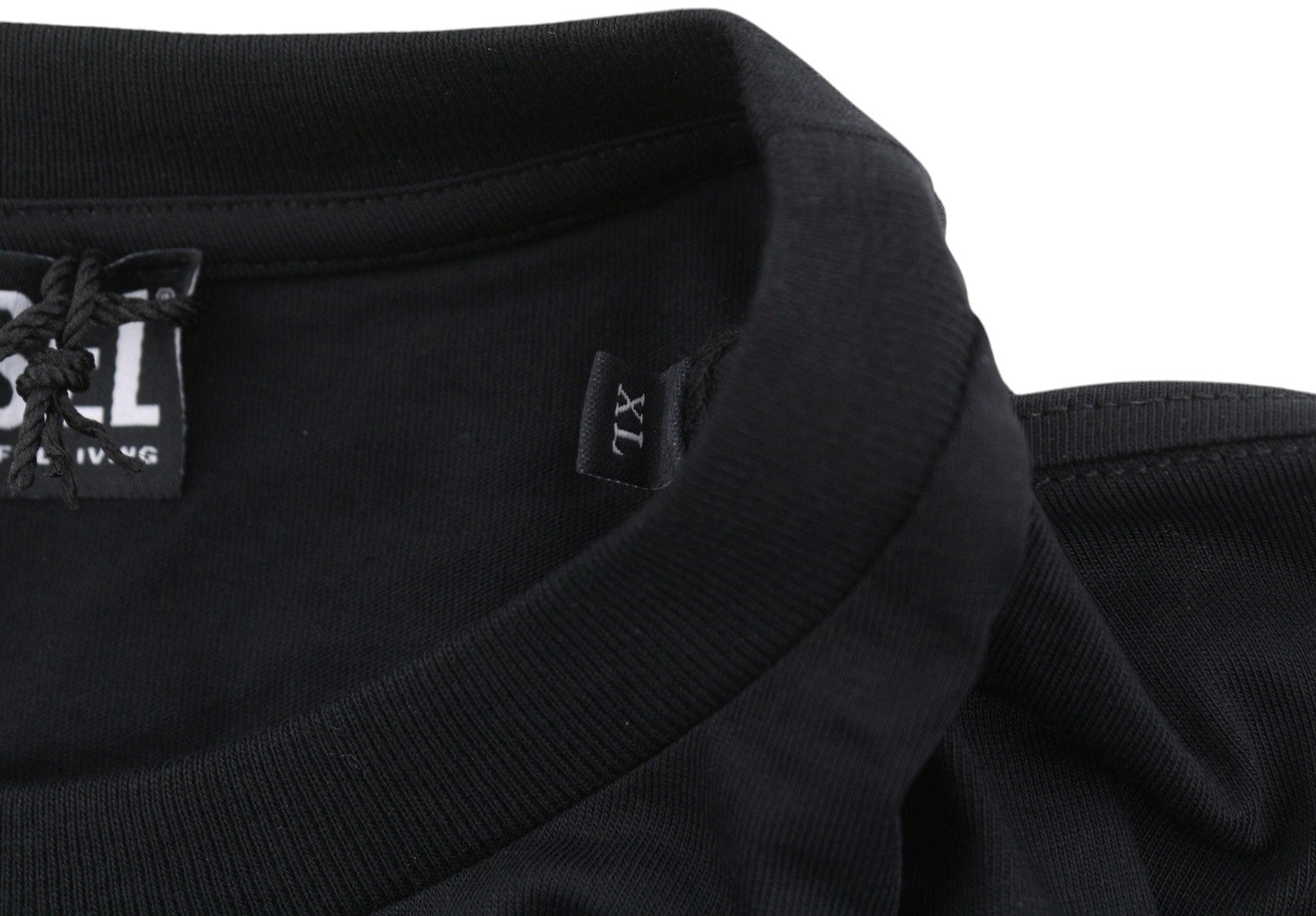 Diesel T-just-ls-situation Men T-shirtblack Cotton Crew Neck Long Sleeve