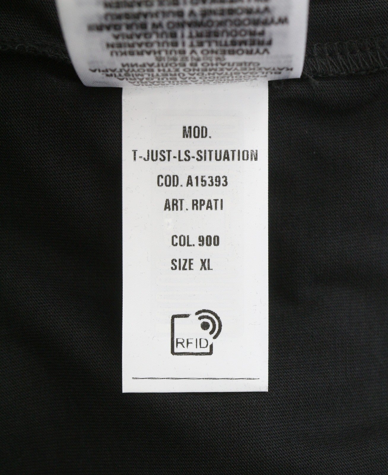 Diesel T-just-ls-situation Men T-shirtblack Cotton Crew Neck Long Sleeve