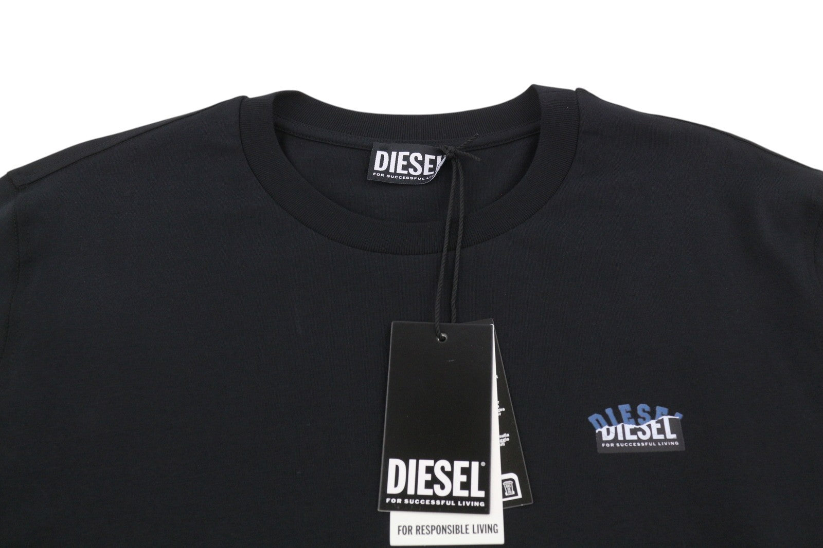 Diesel T-just-ls-situation Men T-shirtblack Cotton Crew Neck Long Sleeve