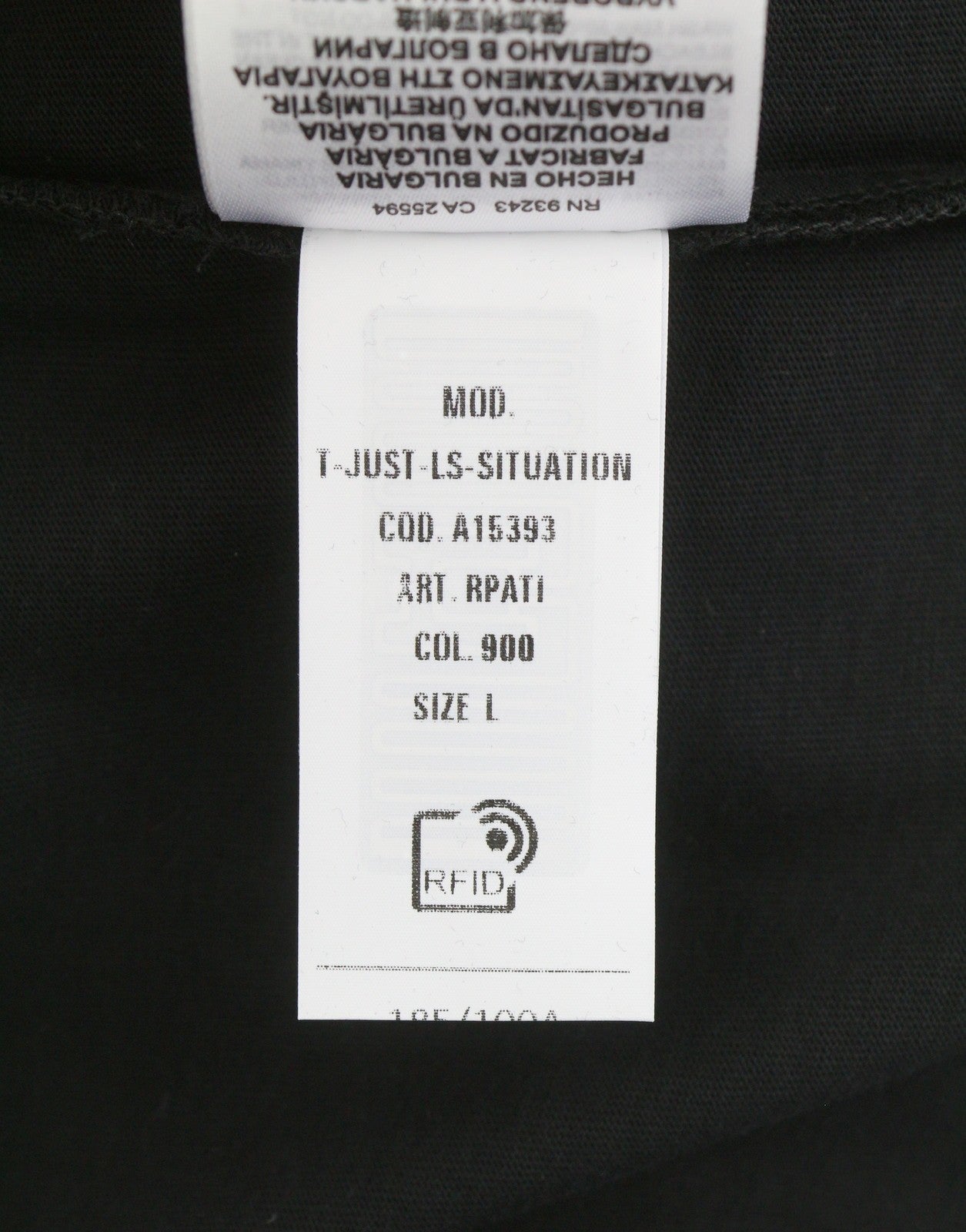 Diesel T-just-ls-situation Men T-shirtblack Cotton Crew Neck Long Sleeve