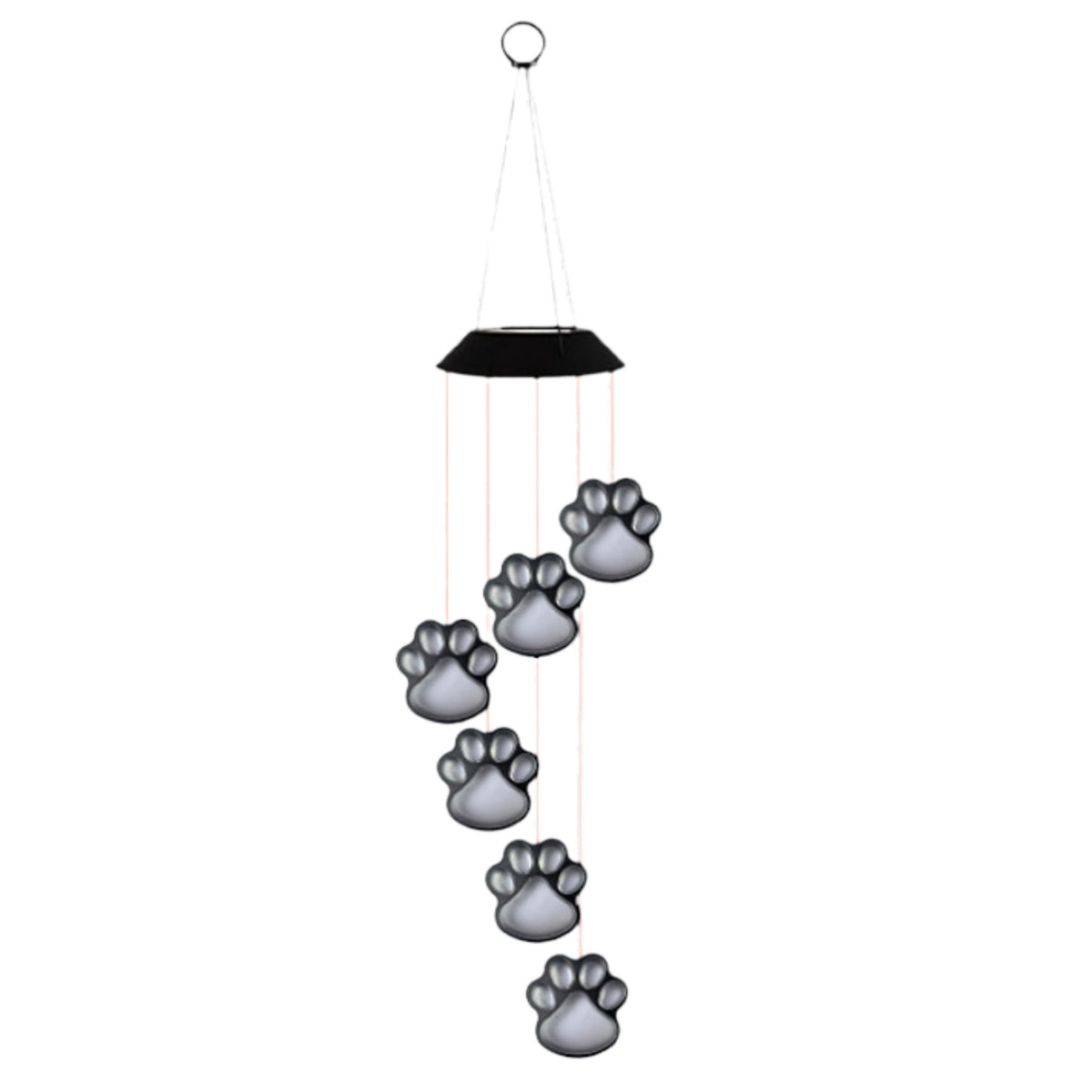 Solárne záhradné LED svetlá Zvončeky na labky pre psov farebné 70 cm