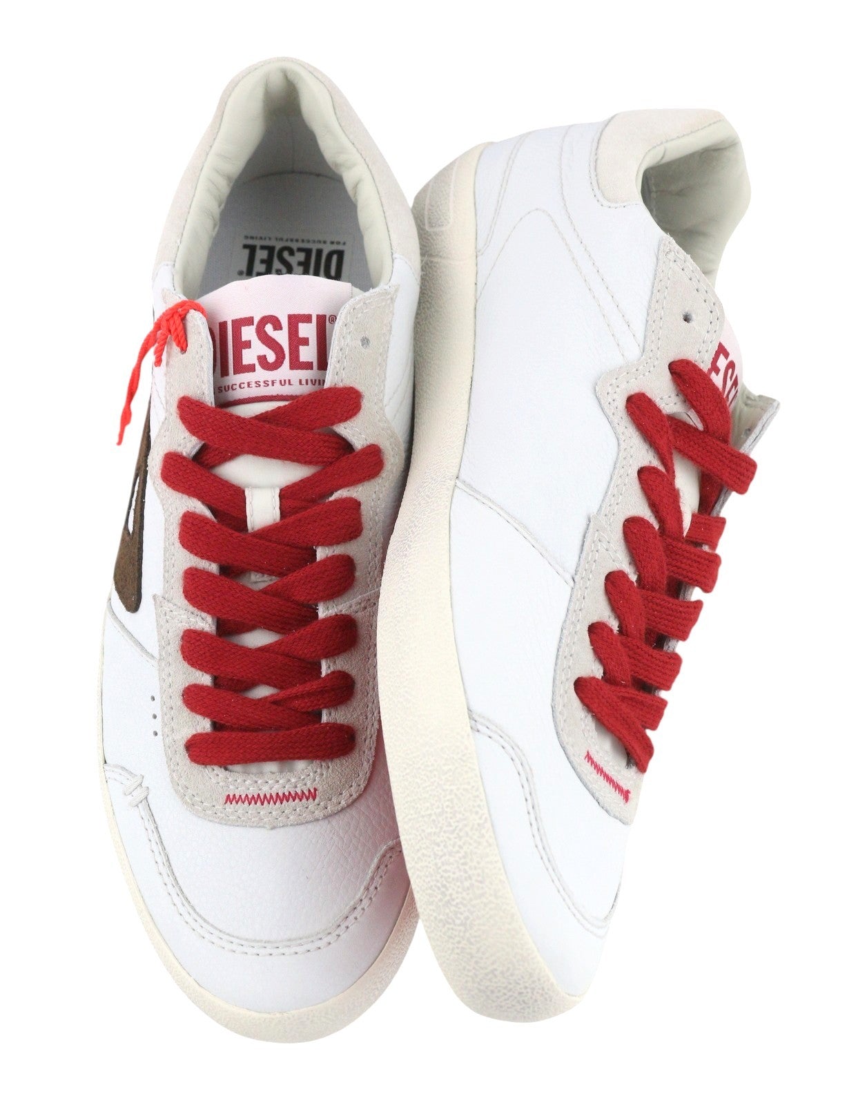 Diesel S-leroji Low Men Sneakers Eu42.5 Grey Leather Almond Toe Rrp225