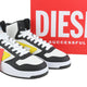 Diesel S-ukiyo V2 Mid Men Sneakers Eu43 White Cow Leather Lace Up Rrp215