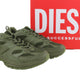 Diesel S-serendipity Pro-x1 Men Sneakers Eu42.5 Green Panelled Low Rrp275