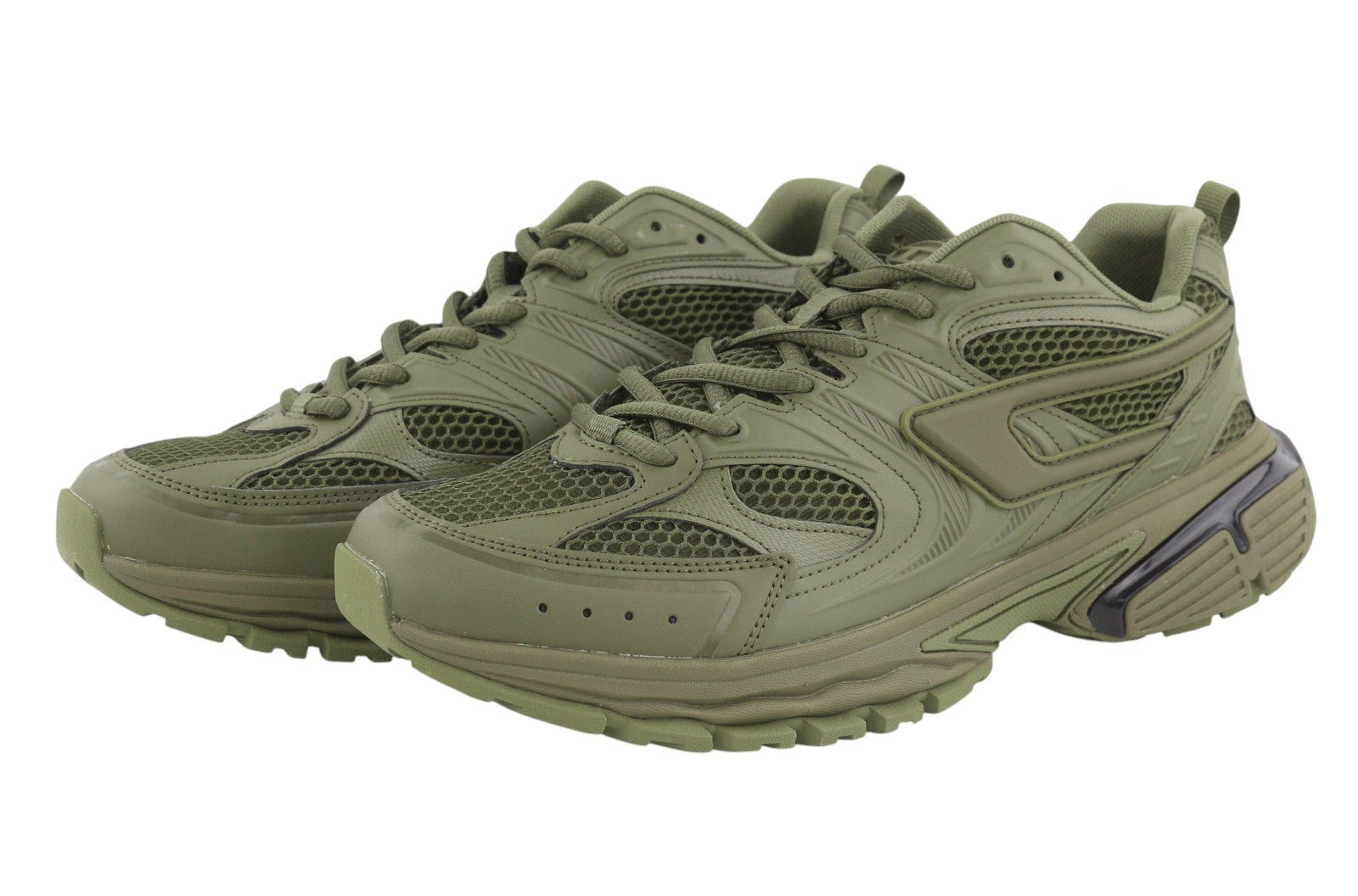 Diesel S-serendipity Pro-x1 Men Sneakers Eu42.5 Green Panelled Low Rrp275