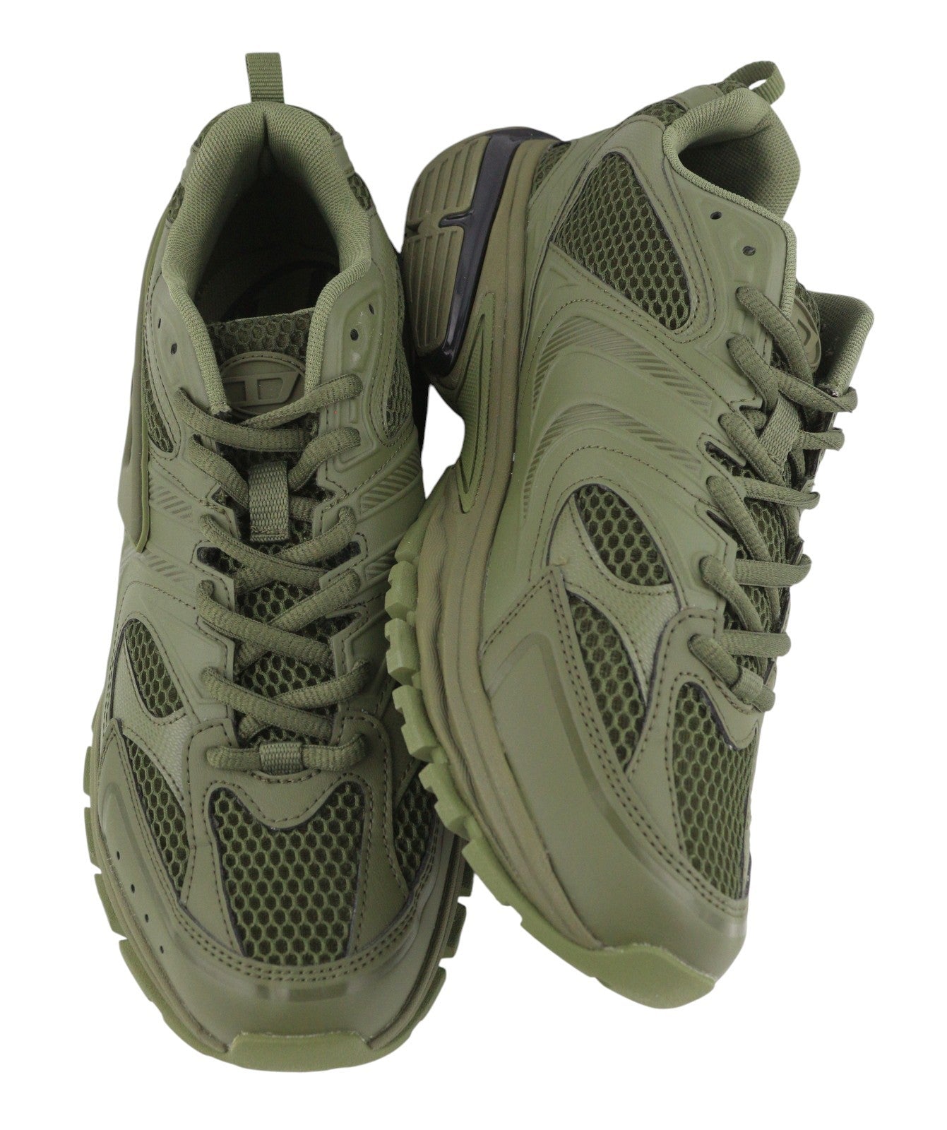 Diesel S-serendipity Pro-x1 Men Sneakers Eu42.5 Green Panelled Low Rrp275