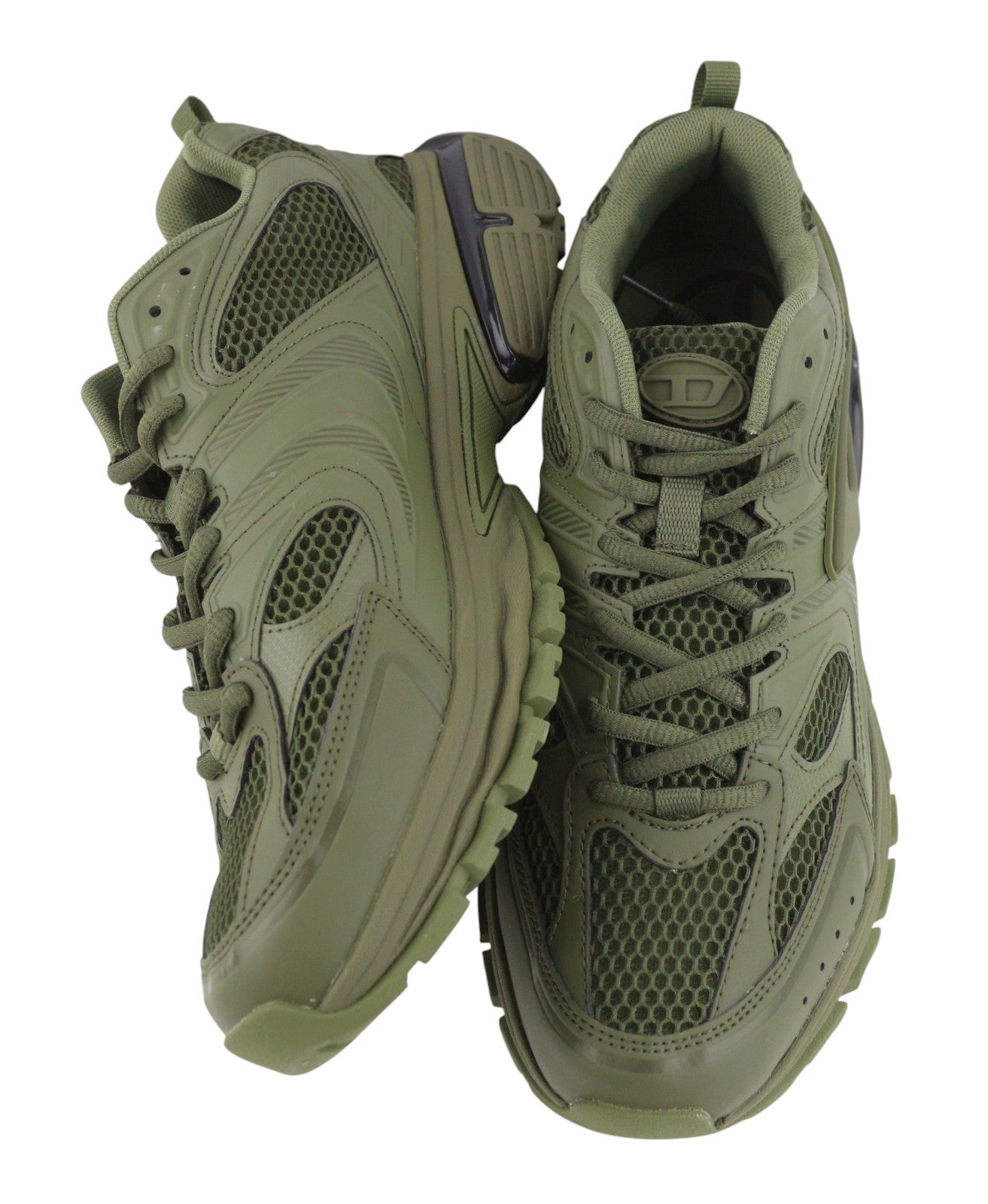 Diesel S-serendipity Pro-x1 Men Sneakers Eu42 Green Panelled Low Rrp275