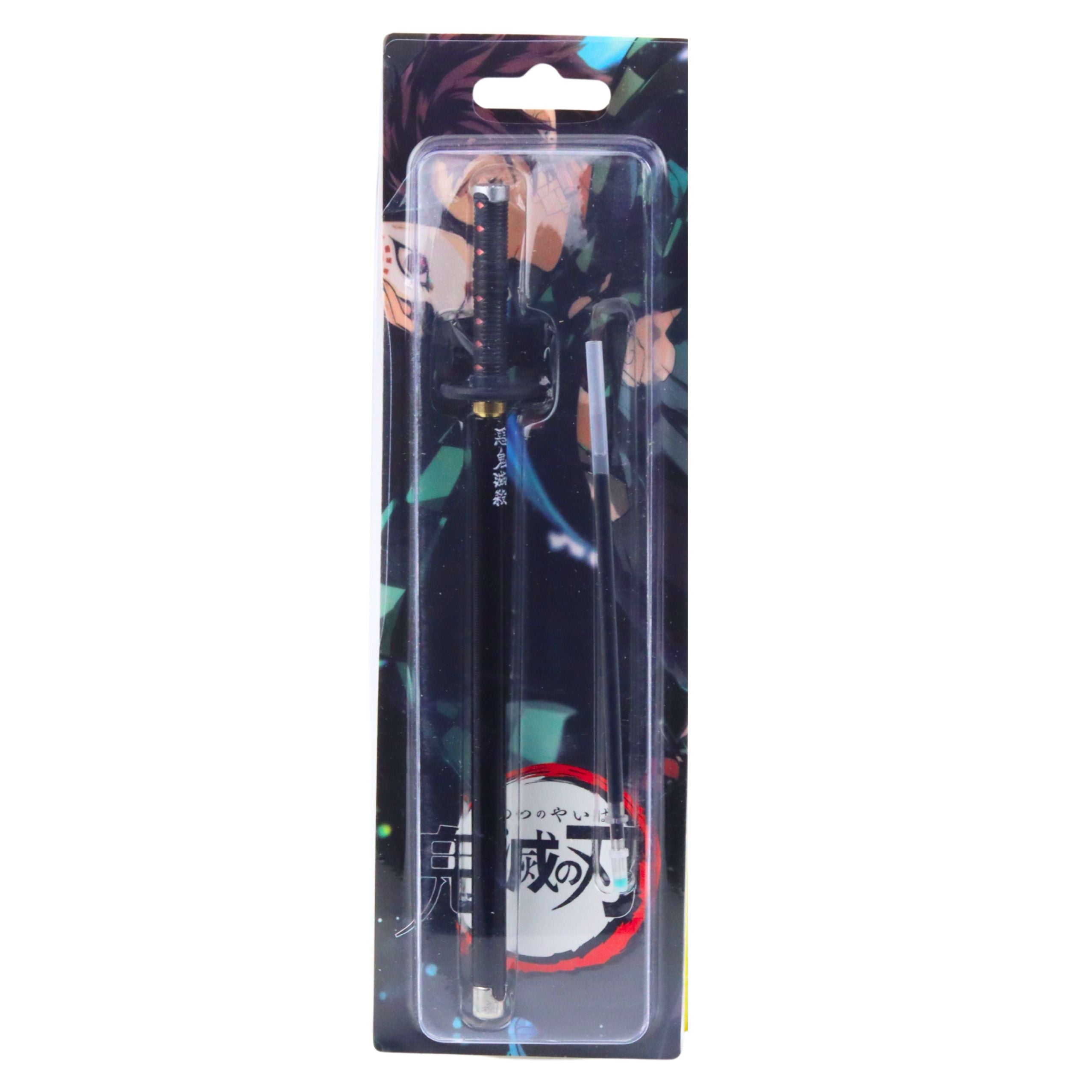 Katana Sword Anime Ballpoint Pen Metal Black Ink Replaceable Refill Black
