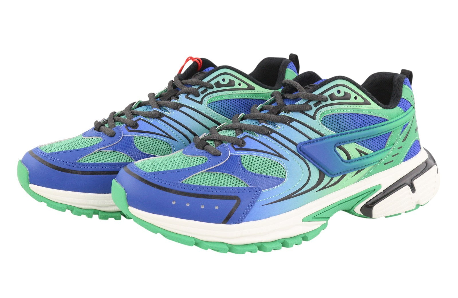 Diesel S-serendipity Pro-x1 Men Sneakers Eu44 Blue & Green Panelled Low Rrp275