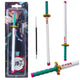 Katana Sword Anime Ballpoint Pen Metal Black Ink Replaceable Refill Turquoise