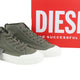 Diesel S-athos Mid Men Sneakers Eu43 Olive Nigh Canvas Almond Toe Laced Rrp150