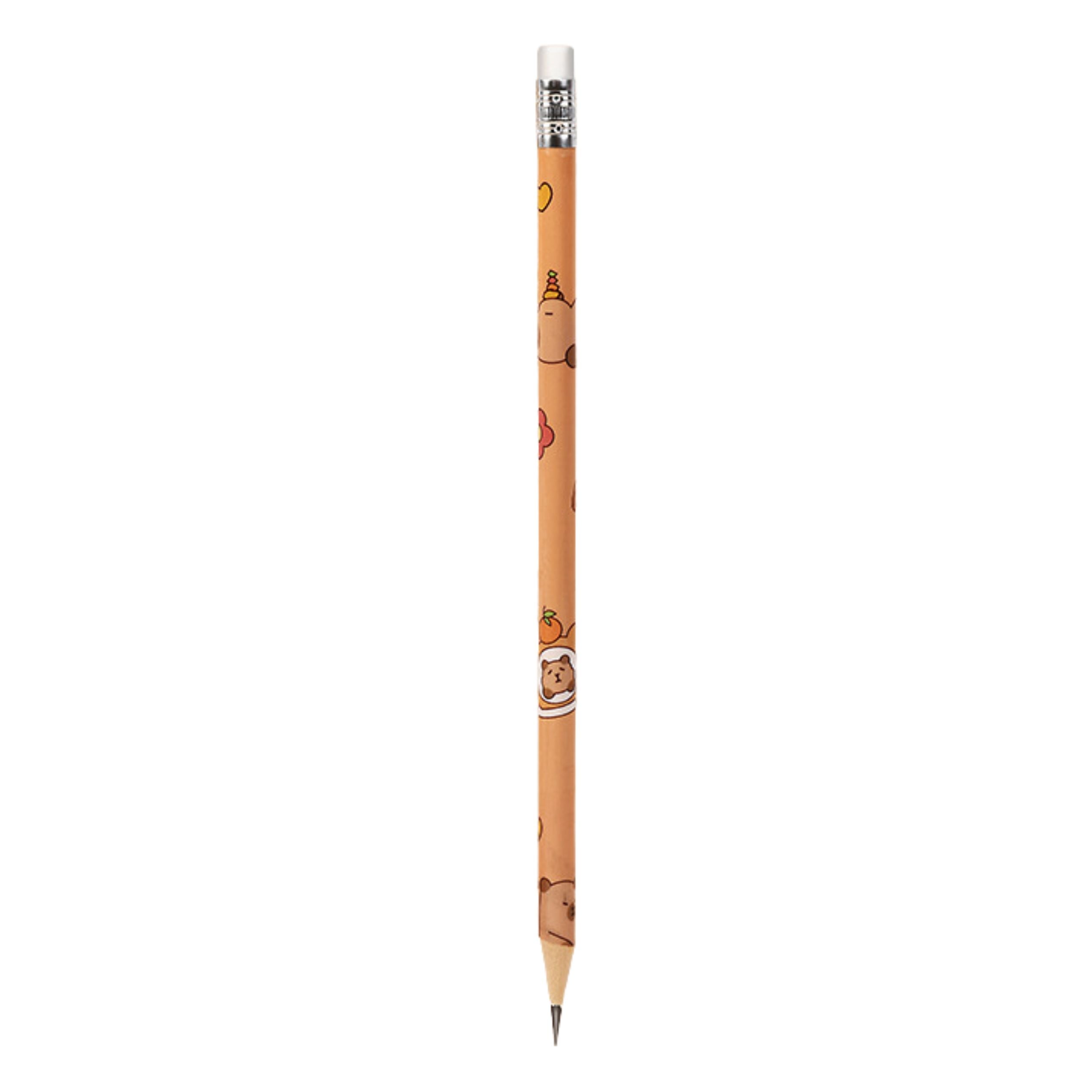 Set Of Hb Graphite Pencils With Capybara Eraser In A Tube 30 Pcs.